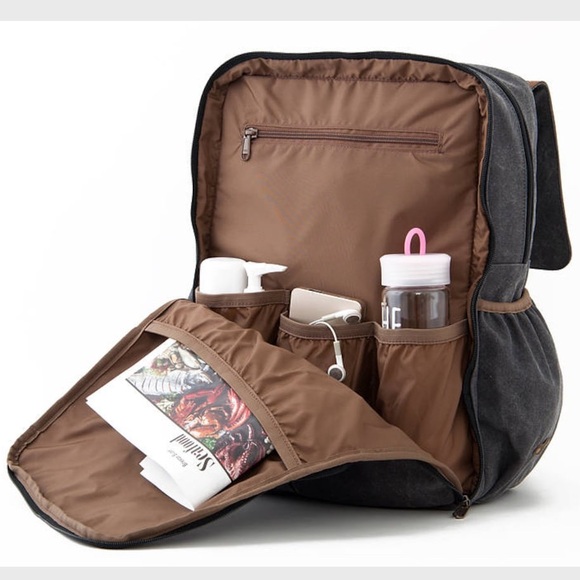 Oliday unisex grey canvas diaper bag - Picture 4 of 10